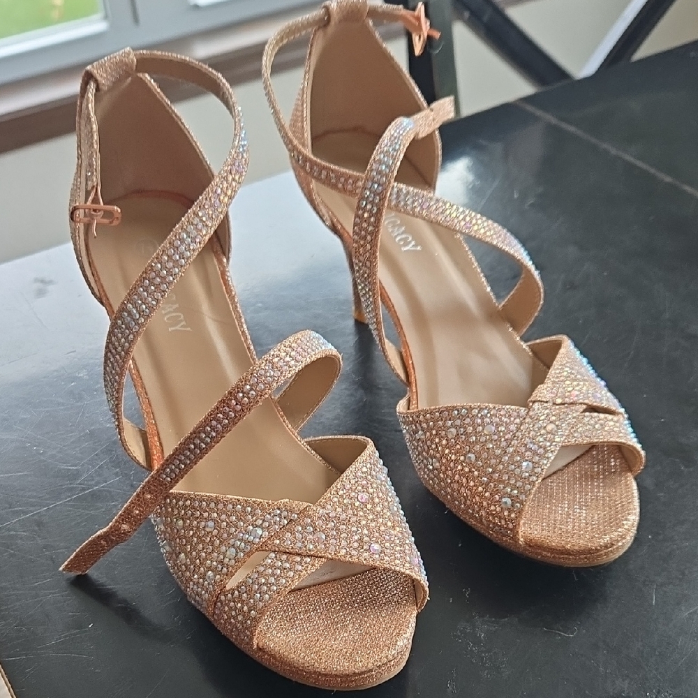 Elegant Rhinestone Strappy Heels